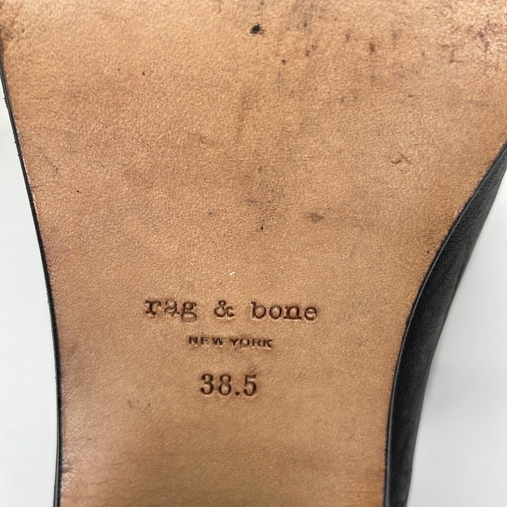 Rag & Bone Boots Women's 8.5 Black Leather Heeled Ankle Bootie Zip Round Toe - Picture 15 of 15